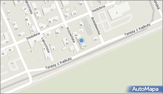 Warszawa, Krzywińska, 4A, mapa Warszawy