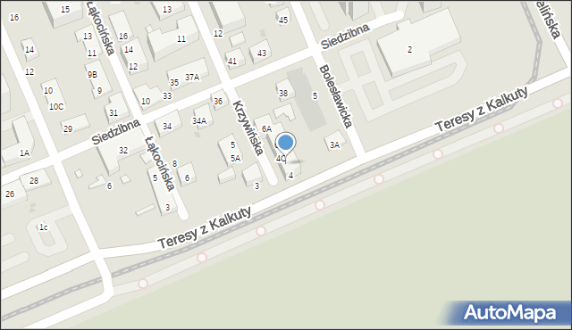 Warszawa, Krzywińska, 4B, mapa Warszawy