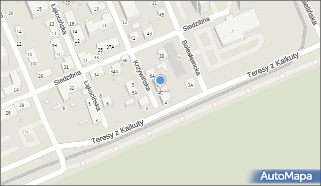 Warszawa, Krzywińska, 4C, mapa Warszawy