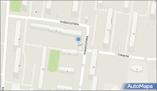 Warszawa, Krasiczyńska, 11A, mapa Warszawy