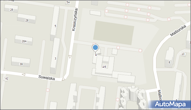 Warszawa, Krasiczyńska, 4, mapa Warszawy