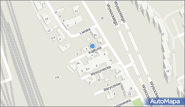 Warszawa, Krakusa, 4A, mapa Warszawy