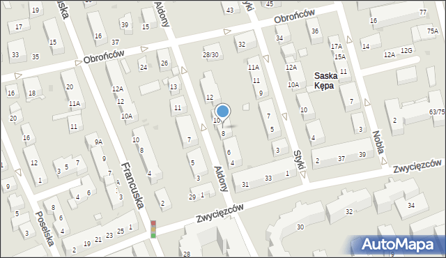 Warszawa, Królowej Aldony, 8A, mapa Warszawy