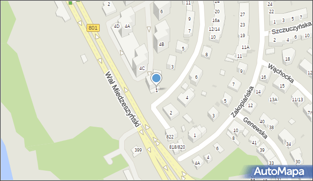 Warszawa, Kryniczna, 1, mapa Warszawy