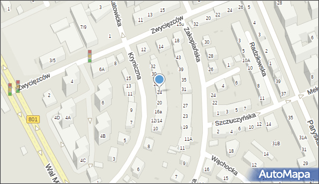 Warszawa, Kryniczna, 24, mapa Warszawy