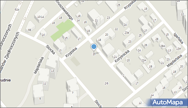 Warszawa, Kruszewskiego Ignacego, 10, mapa Warszawy