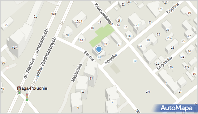 Warszawa, Krypska, 13, mapa Warszawy