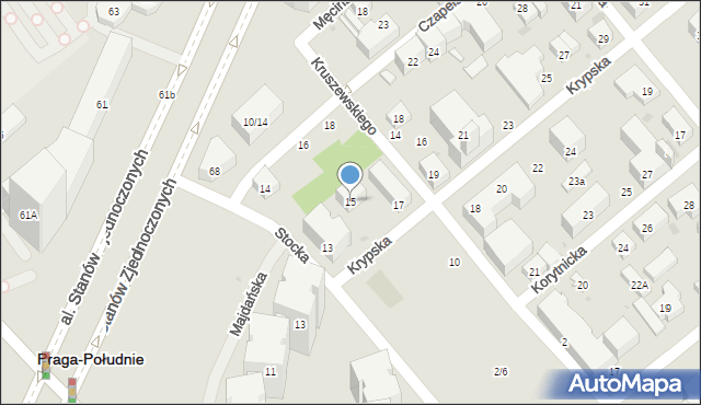 Warszawa, Krypska, 15, mapa Warszawy