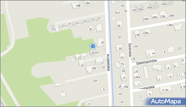 Warszawa, Krobińska, 21, mapa Warszawy