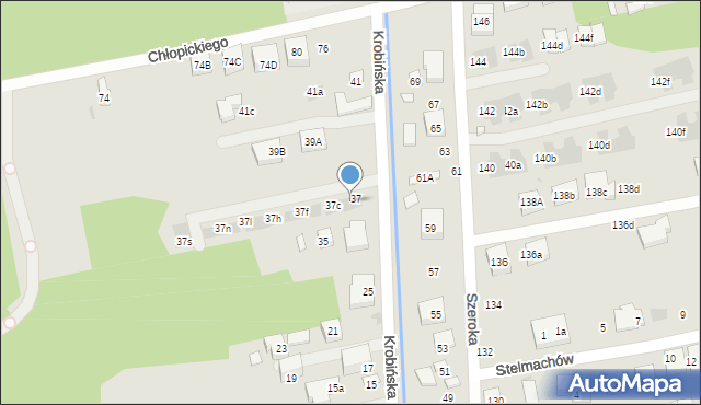 Warszawa, Krobińska, 37a, mapa Warszawy