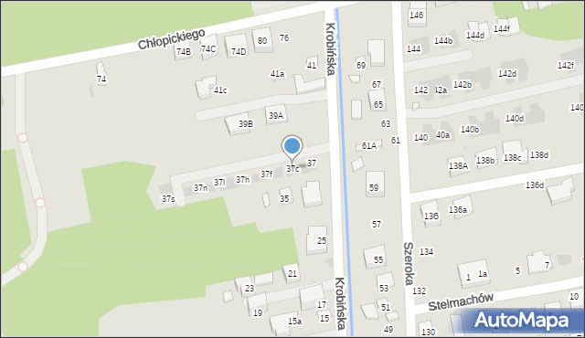 Warszawa, Krobińska, 37c, mapa Warszawy