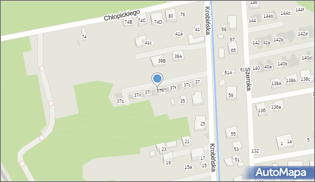 Warszawa, Krobińska, 37j, mapa Warszawy