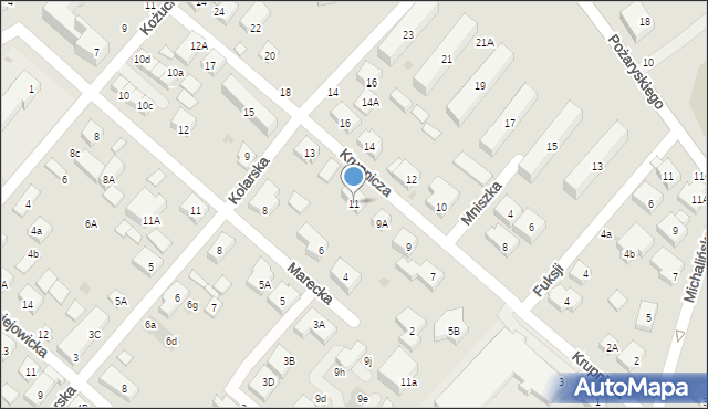 Warszawa, Krupnicza, 11, mapa Warszawy