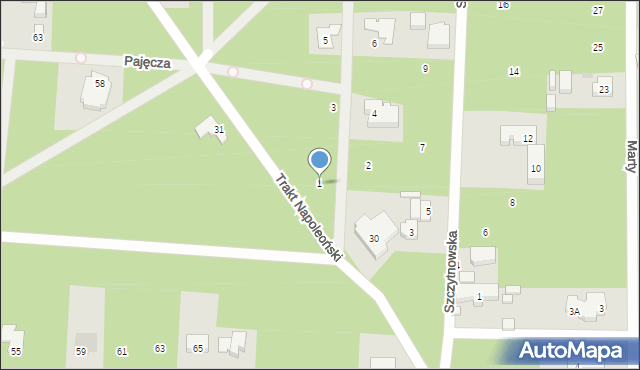 Warszawa, Krasnoludków, 1, mapa Warszawy