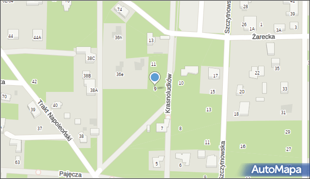 Warszawa, Krasnoludków, 9, mapa Warszawy