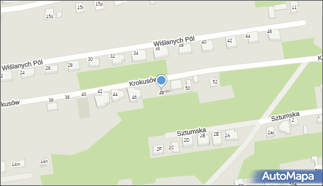 Warszawa, Krokusów, 48, mapa Warszawy