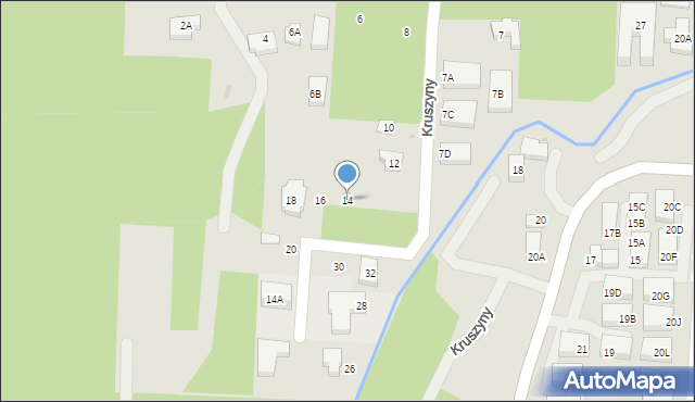 Warszawa, Kruszyny, 14, mapa Warszawy