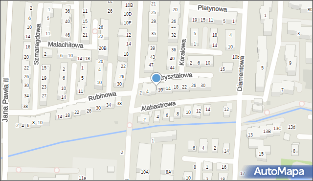 Warszawa, Kryształowa, 8, mapa Warszawy