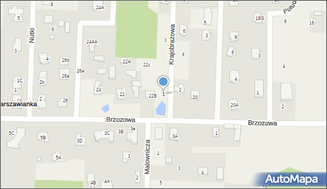 Warszawianka, Krajobrazowa, 1, mapa Warszawianka