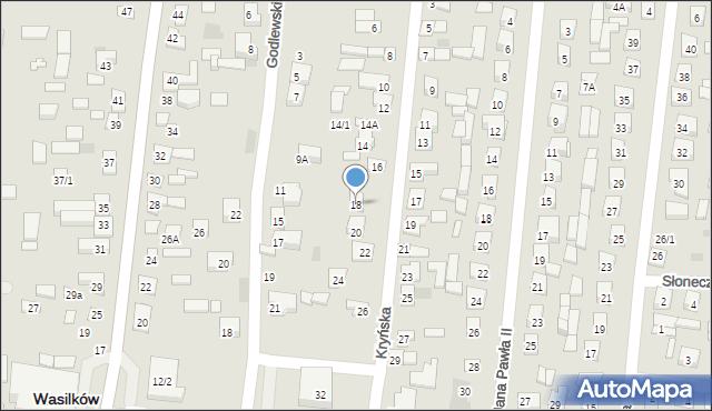 Wasilków, Kryńska, 18, mapa Wasilków