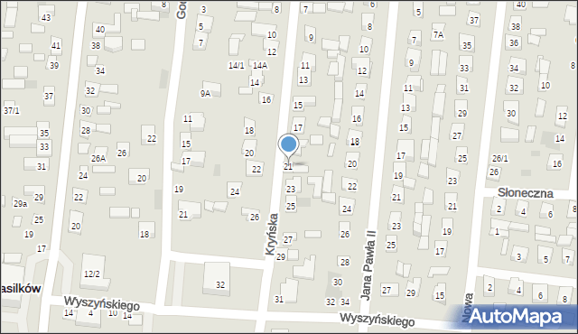 Wasilków, Kryńska, 21, mapa Wasilków