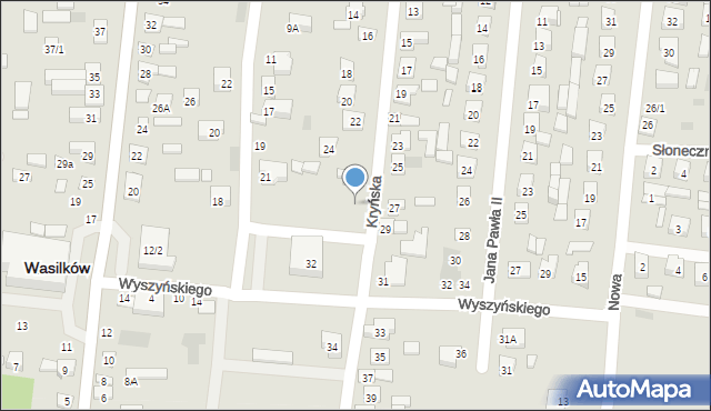 Wasilków, Kryńska, 28, mapa Wasilków