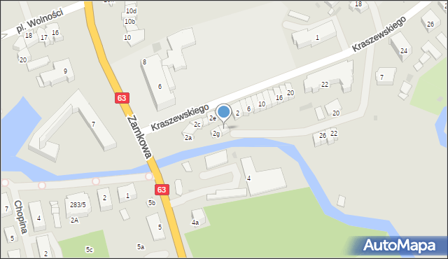 Węgorzewo, Kraszewskiego Józefa Ignacego, 2h, mapa Węgorzewo