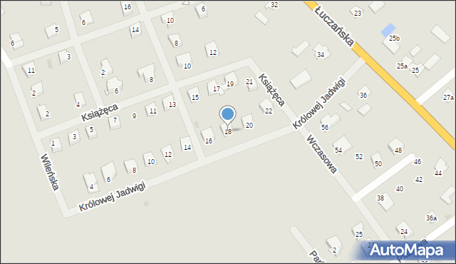 Węgorzewo, Królowej Jadwigi, 18, mapa Węgorzewo