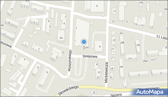 Węgrów, Krasińskiego Zygmunta, 13, mapa Węgrów