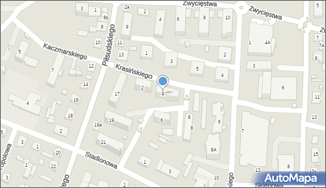 Węgrów, Krasińskiego Zygmunta, 4, mapa Węgrów