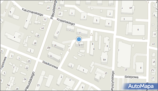 Węgrów, Krasińskiego Zygmunta, 6, mapa Węgrów