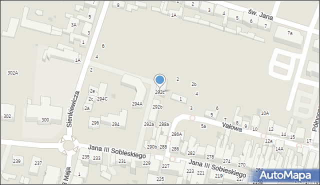 Wejherowo, Króla Jana III Sobieskiego, 292c, mapa Wejherowo
