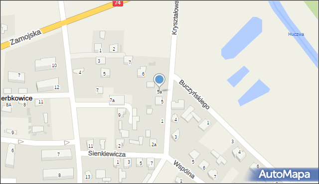 Werbkowice, Kryształowa, 5a, mapa Werbkowice