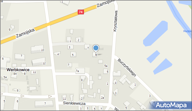 Werbkowice, Kryształowa, 6, mapa Werbkowice