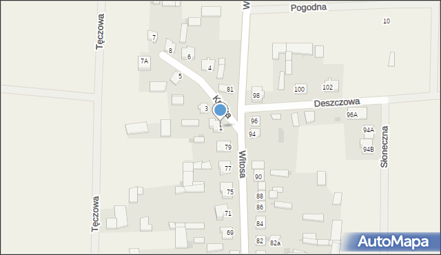 Wiadrowo, Krótka, 1, mapa Wiadrowo