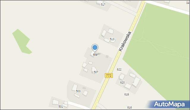 Widoma, Krakowska, 509, mapa Widoma