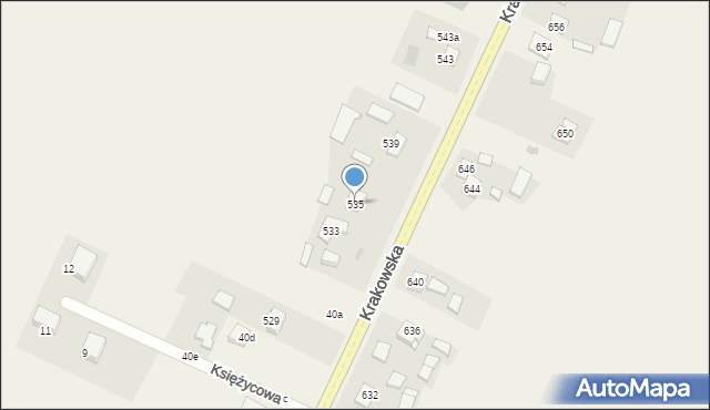 Widoma, Krakowska, 535, mapa Widoma