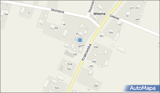 Widoma, Krakowska, 547, mapa Widoma