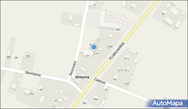 Widoma, Krakowska, 557, mapa Widoma
