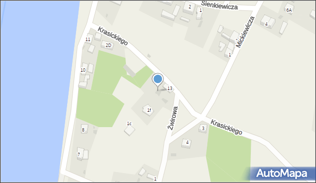 Widuchowa, Krasickiego, 2a, mapa Widuchowa