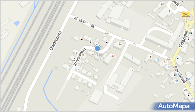 Więcbork, Krasickiego Ignacego, bp., 1, mapa Więcbork