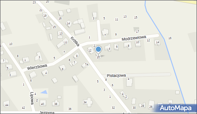 Więckowice, Krótka, 10, mapa Więckowice