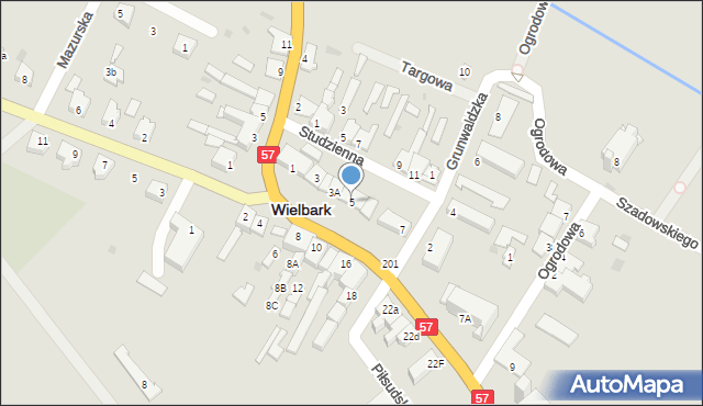 Wielbark, Króla Władysława Jagiełły, 5, mapa Wielbark