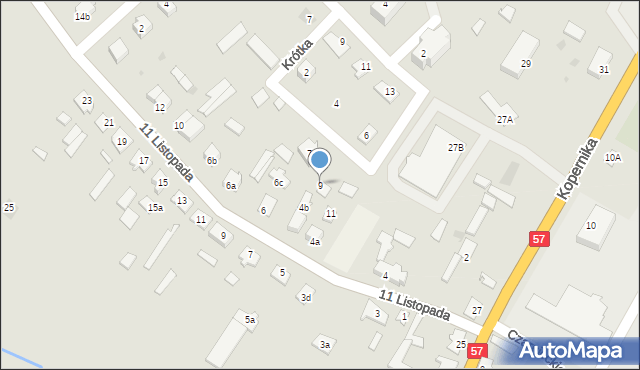 Wielbark, Krótka, 9, mapa Wielbark