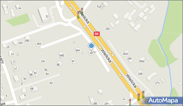 Wieliczka, Krakowska, 44, mapa Wieliczka