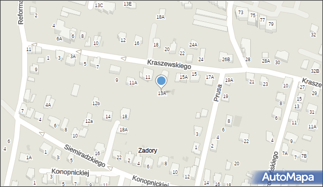 Wieliczka, Kraszewskiego Józefa Ignacego, 13A, mapa Wieliczka