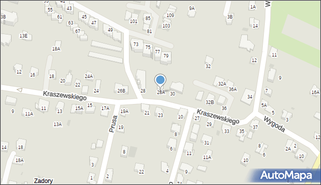 Wieliczka, Kraszewskiego Józefa Ignacego, 28A, mapa Wieliczka