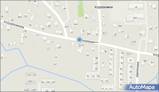 Wieliczka, Krzyszkowicka, 11, mapa Wieliczka