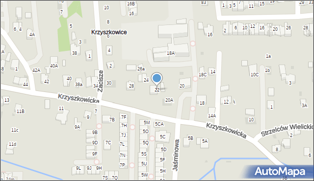 Wieliczka, Krzyszkowicka, 22, mapa Wieliczka