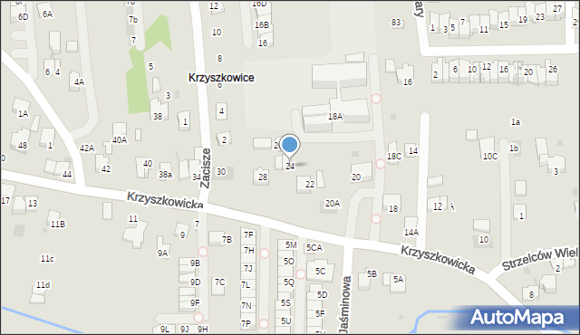 Wieliczka, Krzyszkowicka, 24, mapa Wieliczka
